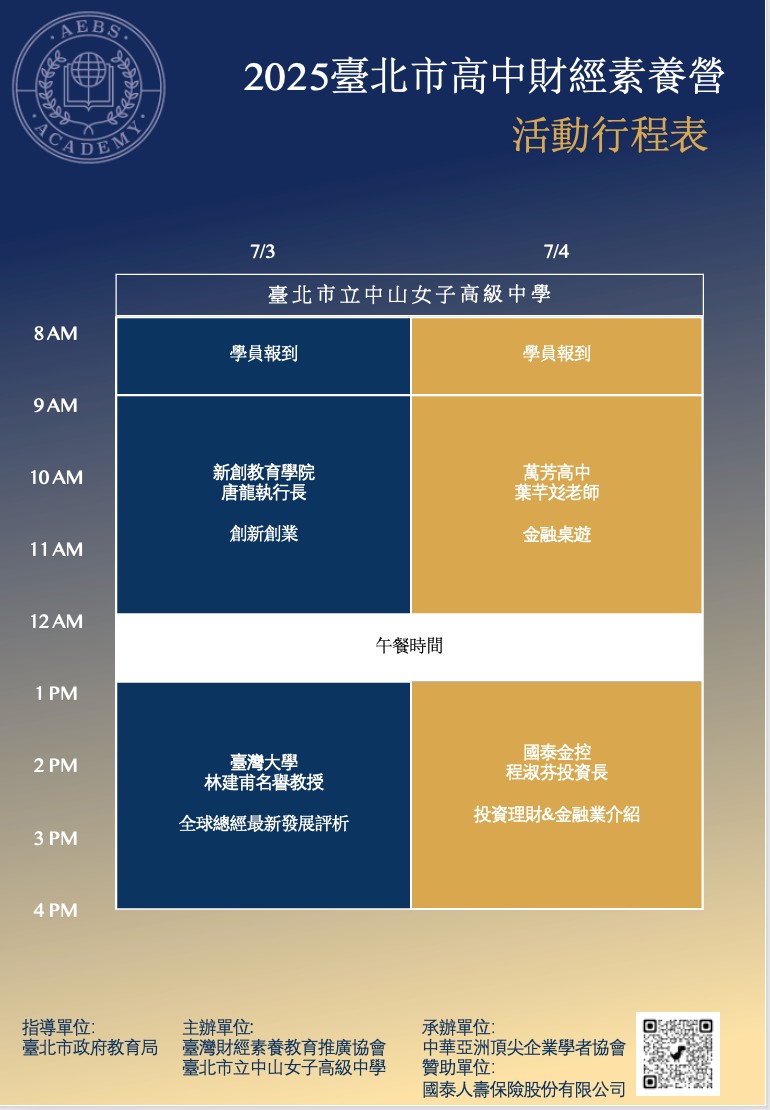 2025臺北市高中財經素養營-海報